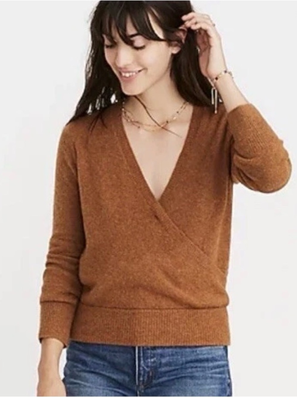 Madewell wrap front pullover sweater